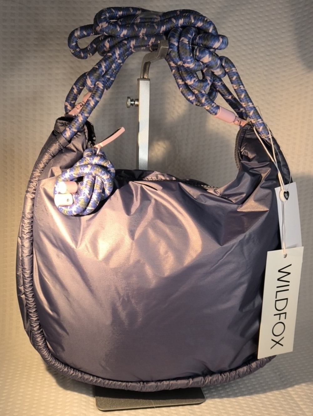 Wildfox HBWF-224-0056-96 Dark Grey Shoulder Bag with Pink Accents